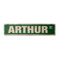 thumbnail image 1 of ARTHUR Vintage Aluminum Street Sign Childrens Name Room Metal Sign rustic metal tin | Indoor/Outdoor |  30" Wide, 1 of 4