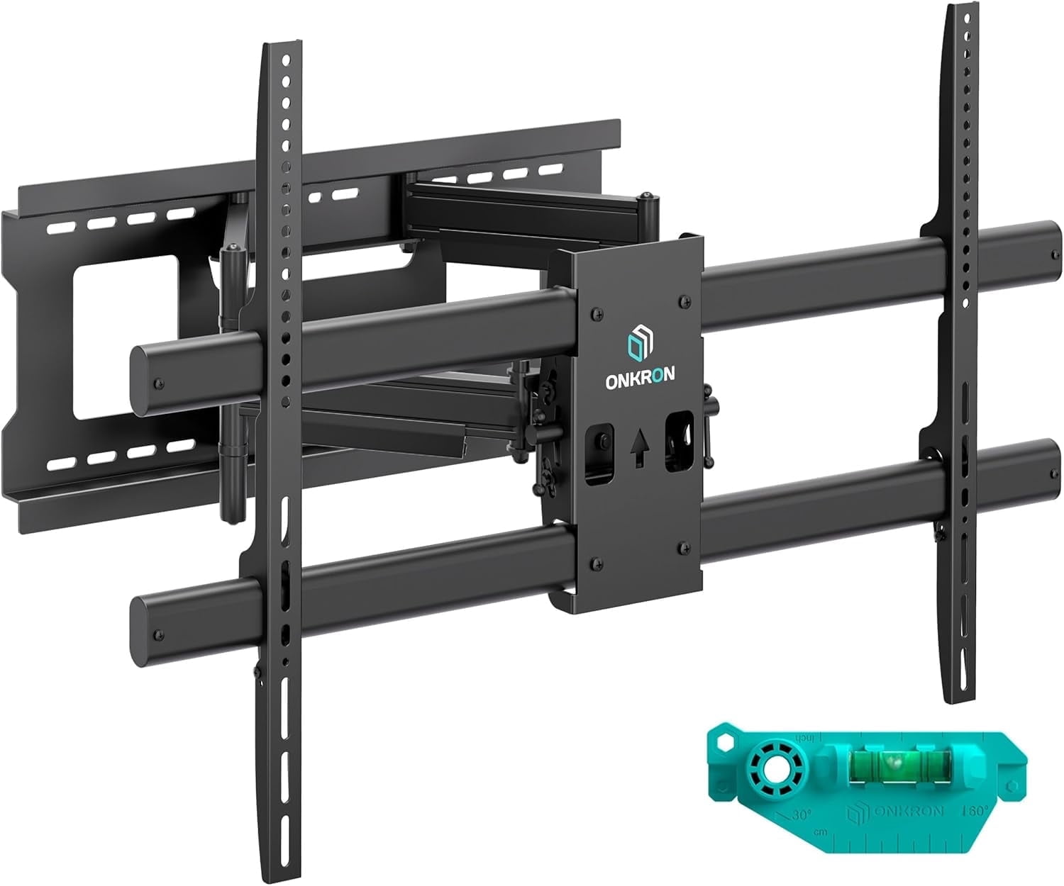 ONKRON ARTICULATING TV WALL MOUNT | You can swivel TV wall mount within 90° and tilt it from +9° to -13° | Pull out TV wall mount long arm and adjust the outreach distance from 3.5" up to 23.6"