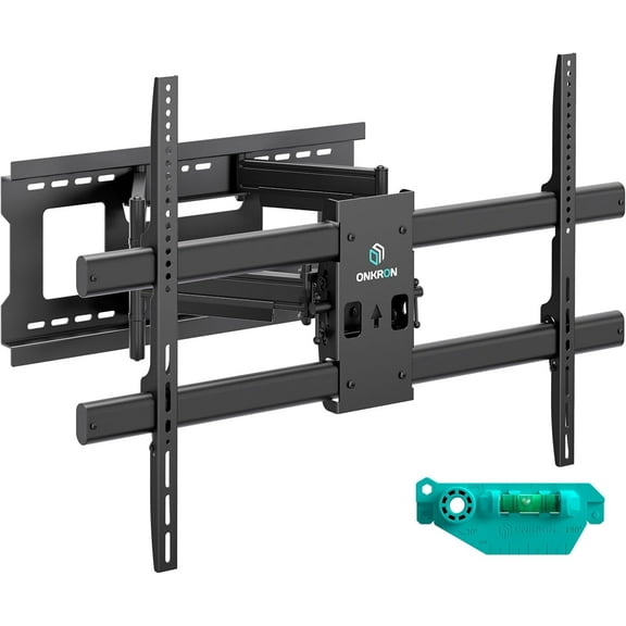 ONKRON ARTICULATING TV WALL MOUNT | You can swivel TV wall mount within 90° and tilt it from +9° to -13° | Pull out TV wall mount long arm and adjust the outreach distance from 3.5" up to 23.6"