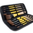 thumbnail image 1 of ARTIFY 10 Pieces Paint Brush Set, Intermediate Series, Includes a Carrying Case, Premium Horse Bristle Brushes for Acrylic, Watercolor, Oil and Gouache Painting (Yellow - Horse Hair), 1 of 7