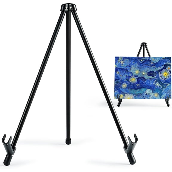 ARTIFY 14'' Tabletop Instant Display Easel, Black Steel Table Top Easels for Display, Tripod for Canvas, Paintings, Signs, Posters