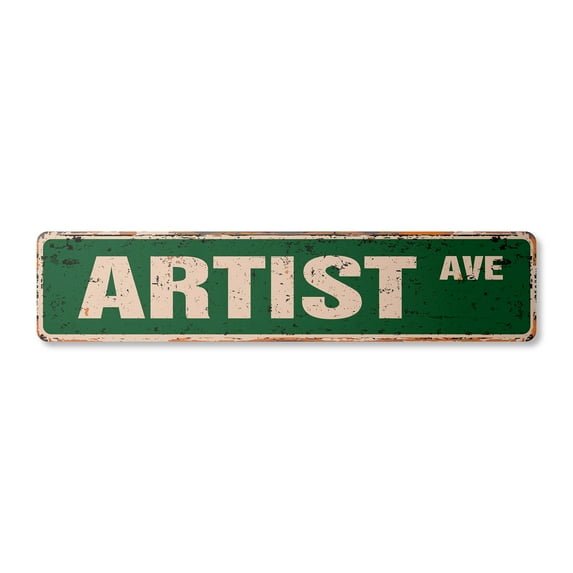 ARTIST Vintage Plastic Street Sign art teacher painter craft instructor | Indoor/Outdoor | 18" Wide