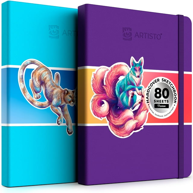 ARTISTO 8.5x11" Premium Hardcover Sketchbook Pack of 2 (160 Sheets