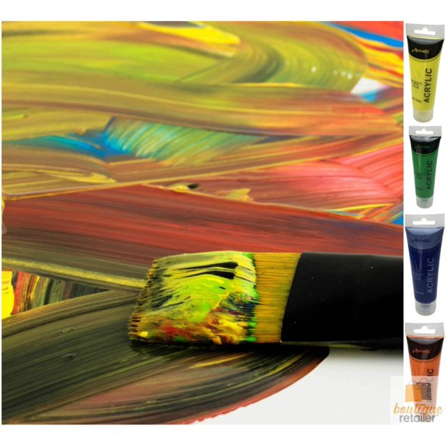 ARTISTS ACRYLIC PAINT Craft 75ml Tube Non Toxic Paints Water Based