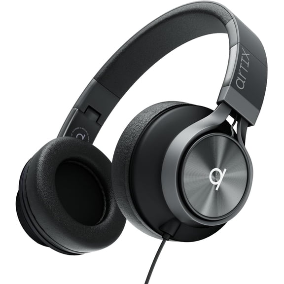 ARTIX Over Ear Headphones Wired with Microphone and Volume Control, Foldable Noise Isolating Headset with Deep Bass for School, Laptop, Computer, Chromebook, Tablet, Travel (3.5mm Jack)