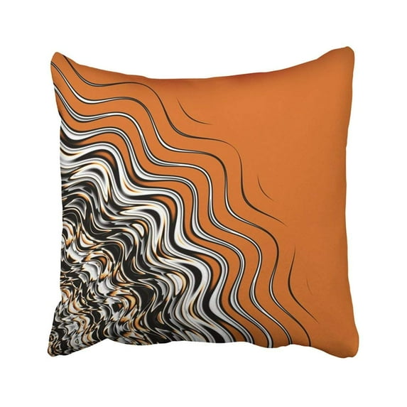 ARTJIA Abstraction Abstract Fractal Wavy Pattern On Orange Colors Creativity Curve Desktop Flame Pillowcase Throw Pillow Cover 18x18 inches