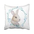 thumbnail image 1 of ARTJIA Animal White Rabbit In Floral Wreath Watercolor Easter Vintage Style Bunny Watercolour Pillowcase Cover 16x16 inch, 1 of 1