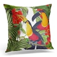 thumbnail image 1 of ARTJIA Animals Macaw Parrot Toucan Birds Botanical Pillowcase Cover 18x18 inch, 1 of 1