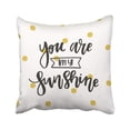 thumbnail image 1 of ARTJIA Beauty Hand Drawn Calligraphy You Are My Sunshine Brush Calligraphic Doodle Emotion Pillowcase Pillow Cover 18x18 inches, 1 of 1