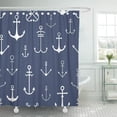 thumbnail image 1 of ARTJIA Blue Simple with Anchors Navy Abstract Boat Color Creative Cruise Drawing Graphic Shower Curtain 66x72 inch, 1 of 1