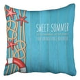 thumbnail image 1 of ARTJIA Blue Wooden Lifebuoy Starfishes Ropes Summer Nautical Holiday Pillowcase Cover Cushion 16x16 inch, 1 of 1