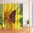 thumbnail image 1 of ARTJIA Butterfly Fly on Sunflower Polyester Fabric Bathroom Shower Curtain 66x72 inches, 1 of 1