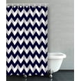 thumbnail image 1 of ARTJIA Chevron Pattern Navy Blue And Whites Zigzag Bathroom Shower Curtain 36x72 inches, 1 of 4