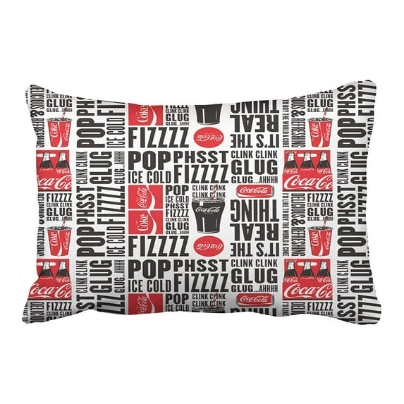ARTJIA Coca Cola Pop Fizz Pattern Pillowcase Cover 20x30 inch