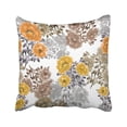 thumbnail image 1 of ARTJIA Colorful Abstract Of Orange Yellow Beige Flowers Peonies On White Floral Watercolor Gray Pillowcase Pillow Cover 18x18 inches, 1 of 1