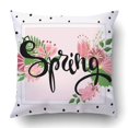 thumbnail image 1 of ARTJIA Colorful Beauty Spring With Beautiful Flowers With Lettering Flyers Green Bloom Pillowcase Cover Cushion 18x18 inch, 1 of 1