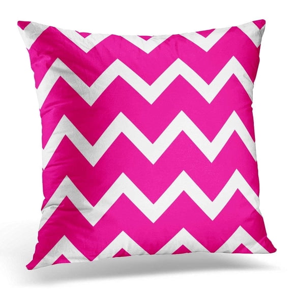 ARTJIA Colorful Garden Hot Pink Zigzag Chevron Patio Pillowcase Cover 20x20 inch