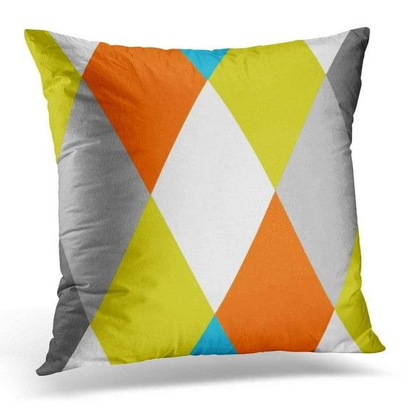 ARTJIA Custom Yellow Gray Orange Blue Modern Geometric Colors Pillowcase Cushion Cover 20x20 inches
