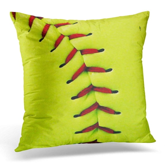 ARTJIA Funny Sports Yellow Softball Cool Pillowcase Cover 16x16 inch
