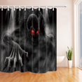 thumbnail image 1 of ARTJIA Halloween Decor Scary Skull Monster Climb on Ground in Dark Black Red Polyester Fabric Bathroom Shower Curtain 66x72 inches, 1 of 1