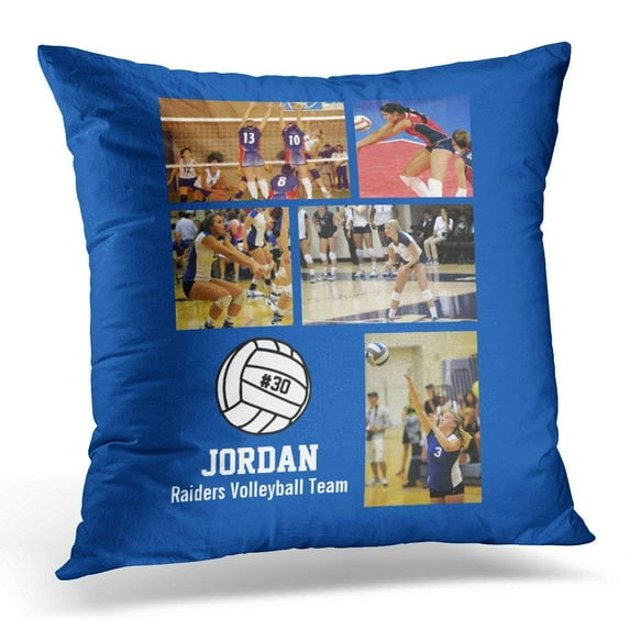 ARTJIA High Volleyball Collage Name Team School Pillowcase Cushion Cover 16x16 inches