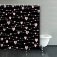 thumbnail image 1 of ARTJIA Holiday Seamless Pattern Pink Hearts Shower Curtains Bathroom Curtain 66x72 Inch, 1 of 1