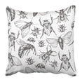 thumbnail image 1 of ARTJIA Insects in Different Poses Moth Butterfly Bee Bumblebee Ladybug Collection Detailed Realistic Pillowcase Pillow Cover 16x16 inches, 1 of 1