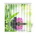 thumbnail image 1 of ARTJIA Japanese Zen Garden Shower Curtain, Spa Stone Purple Orchids Bamboo Water Polyester Fabric Shower Curtain Bathroom Sets 66x72 Inches, 1 of 3
