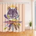 thumbnail image 1 of ARTJIA Kids Hand Drawn Decor Portrait of Wolf in Boho Style with Feather Polyester Fabric Bath Curtain, Bathroom Shower Curtain 66x72 inches, 1 of 1
