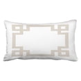 thumbnail image 1 of ARTJIA Linen Beige And White Greek Key Border Pillowcase Cushion Cover 20x30 inch, 1 of 1