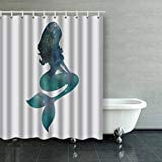 ARTJIA Mermaid Nebula Shower Curtain Polyester Bathroom Curtain 60x72 inches