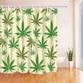 thumbnail image 1 of ARTJIA Natural Leaves in Beige Long Polyester Fabric Bath Curtain, Bathroom Shower Curtain 66x72 inches, 1 of 1