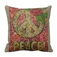 thumbnail image 1 of ARTJIA Peace Sign Love Hippie Boho Pillowcase 18x18 inch, 1 of 1