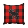 thumbnail image 1 of ARTJIA Preppy Black Red Buffalo Check Moose Pillowcase 20x20 inch, 1 of 1