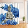 thumbnail image 1 of ARTJIA Spa Watercolor Zen Yoga Blue Flower Backdrop Polyester Fabric Bath Curtain, Bathroom Shower Curtain 66x72 inches, 1 of 1