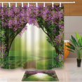 thumbnail image 1 of ARTJIA Spring Landscape Decor Magic Forest full with Lilac Trees in Blossom Shower Curtain 66x72 inches with Floor Doormat Bath Rugs 15.7x23.6 inches, 1 of 1