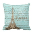thumbnail image 1 of ARTJIA Tan Eiffel Paris Vintage French Aqua Brown Tower Pillowcase Cushion Cover 16x16 inches, 1 of 1