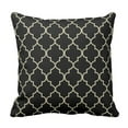 thumbnail image 1 of ARTJIA Tan Geometric Black Khaki Quatrefoil Trellis Pillowcase Cushion Cover 20x20 inches, 1 of 1