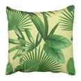 thumbnail image 1 of ARTJIA Tropic Summer Exotic Jungle Plant Tropical Palm Leaf and Branch Floral on Yellow Green Nature Pillowcase Pillow Cushion Cover 16x16 inch, 1 of 1