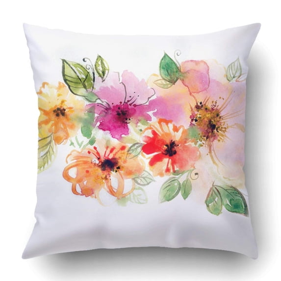 ARTJIA Vintage Flowers Floral Watercolor For Mother's Day Wedding Birthday Easter Pillowcase Cover Cushion 18x18 inch
