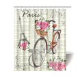 thumbnail image 1 of ARTJIA Vintage Romantic Paris Effiel Tower Shower Curtain, Pink Floral Flower Bike Polyester Fabric Shower Curtain Bathroom Sets with Hooks 60x72 Inches, 1 of 3
