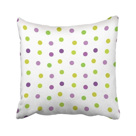 ARTJIA Vintage With Purple And Green Dots Great For Birthday Easter Thanksgiving See My Folio Pillowcase Throw Pillow Cover Case 18x18 inches