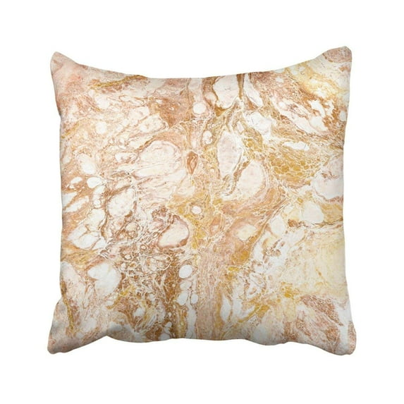 ARTJIA White And Golden Marble Hand Draw Painting With Marbled And Gold And Bronze Colors Pillowcase Throw Pillow Cover 20x20 inches