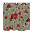 thumbnail image 1 of ARTJIA Wild Plant Garden of Flowers Watercolor Magical Red Mushroom Polyester Fabric Bathroom Shower Curtain 66x72 inches, 1 of 1