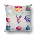 thumbnail image 1 of ARTJIA Xmas Christmas Set Hipster Icons Snowflake Santa Reindeer Pillow Case Cushion Cover Case Throw Pillow Case 16x16 inches, 1 of 1