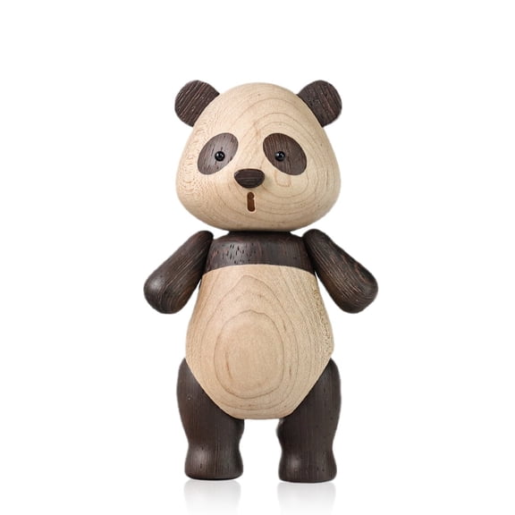 ARTLOVIN Adorable Hand - Carved Wooden Panda Figurines in Two Sizes, Natural Color