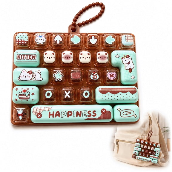 ARTLOX 26-Key Keyboard Fidget Toy, Quiet Tactile Desk Clicker with Spring-Back Keys and Portable Hanging Loop
