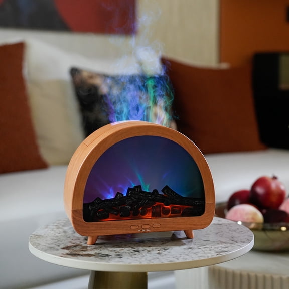 ARTLOX Fireplace Essential Oil Diffuser, Aromatherapy Diffuser, 200ml Ultrasonic Cool Mist Humidifier, 12 Colors Firelight Flame Diffusers with Remote, Auto-Off & Timer
