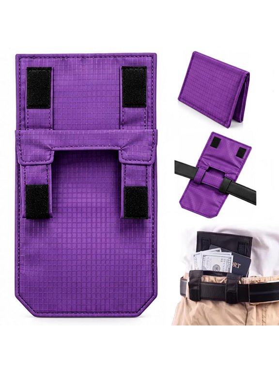Hidden Belt Pouch, Hidden Anti-Theft Passport Pouch, 3-in-1 Nylon Travel Security Belt Wallet for Cash Cards Documents Passport Holder