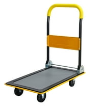 ARTMAN 330lbs Platform Cart Dolly Folding Foldable Moving Warehouse Push Hand Truck,Yellow